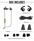All Day Wireless Hearing Protection Earbuds With 26 dB NRR, Passive Noise Isolation, Bluetooth 5.0, Up To 10 Hour Battery Life, SafeMax Technology For Safe Listening On The Job box contents