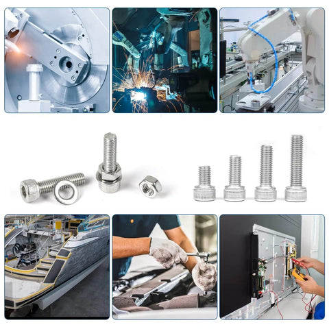 880Pcs Screw Nuts And Bolts Kit M2 To M5 Hex Socket Head Cap Screws Nuts Washers In 304 Stainless Steel With Allen Wrenches Pro Grade Metric Fasteners Set For Home Hobby And Workshop Projects