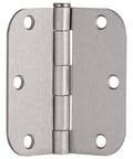 Sturdy Steel Interior Door Hinges 3.5 In By 3.5 In Rounded 5/8 In Radius Satin Nickel 10 Pack Pre Lubricated No Squeak Water Resistant