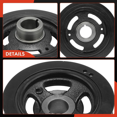 Engine Harmonic Balancer Crankshaft Pulley for Hyundai Genesis Coupe 2010 2011 2012 2013 2014 2.0L DOHC L4 Replacement 231242C000 details