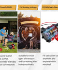 People sitting by RV, focus on 110 GPH Electric Fuel Pump 12V High Flow With Mounting Bracket Heavy Duty Gasoline Transfer Pump