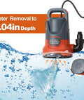Submersible Sump Pump 1HP 3700GPH Portable Water Pump Electric Transfer Pump With 8 Accessories in water