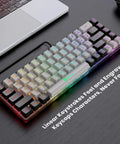 65 Percent Compact Backlit Gaming Keyboard For PC And Windows Laptops, 68 Keys Membrane Wired Keyboard With Anti Ghosting, No Numpad