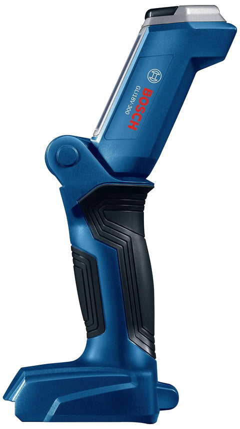 Side view of 18V Articulating LED Work Light Bare Tool With Six LEDs, 300 Lumens, Lightweight Portable Design For Job Sites And Tight Spaces