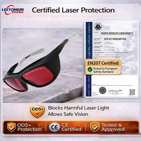 Multi Wavelength Dental Safety Glasses Delivering Kickass Eye Protection For Diode Nd Yag Blue Green Fiber And Infrared Lasers on display with certification.