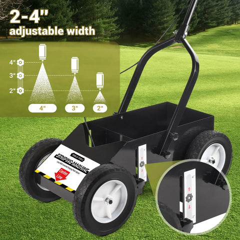 Heavy Duty Striping Line Marking Machine For Parking Lots Sports Fields And Courts Works With Inverted Spray Paint Durable 8 Inch Wheels