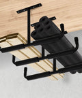 Overhead Garage Storage Hooks 4 Pack Heavy Duty Ceiling Mount Hangers With Double T Bar Metal Ceiling Racks installed