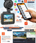 4K UHD Dash Cam With Built-In GPS And 5G WiFi For Cars, Crystal-Clear Night Vision, featuring app control integration