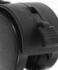 Close-up of Solid 8 Pack 1.5 Inch Stem Swivel Casters Featuring Strong Locking Brakes for smooth operation on carts.