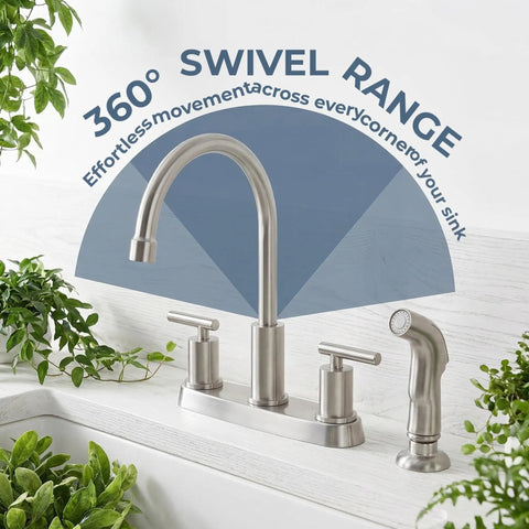 Brushed Nickel Kitchen Faucet With Sprayer And Side Sprayer Stainless Steel Touch Activated RV Ready 3 Or 4 Hole Sink Faucet Modern High Arc Design Fingerprint Resistant And Durable Built To Last