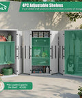 Beefy Heavy Duty Outdoor Tall Storage Cabinet Weatherproof 28 Cu Ft Garage Organizer With 4 Adjustable Shelves in outdoor scene
