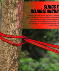 18mm Nylon Climbing Slings 2 Pack 24 Inch Runners With 22kN CE Certified Strength wrapped around a tree trunk