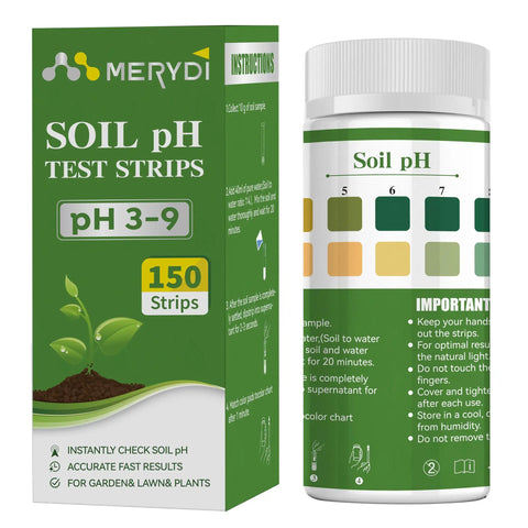 Soil pH Test Kit With 150 Strips 3 To 9 Range For Testing Garden Lawn Vegetables Flower Beds Dirt Yard Indoor Outdoor