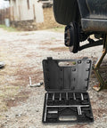 Workhorse Chrome Metric Socket Wrench Set Featuring T Handle Design And Non Slip Rubber Grip Made From Premium Vanadium Steel on a gravel road.