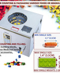 Digital Counting Filling Machine For Buttons And Small Toys. Food Grade 304 Stainless Steel Counter with fiber optic sensor.