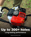 Forty Three CC Gas Earth Auger Powerhead With 8 Inch Auger Bit For Post Holes EPA Compliant Durable One Man Digger In Use