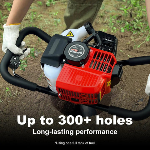 Forty Three CC Gas Earth Auger Powerhead With 8 Inch Auger Bit For Post Holes EPA Compliant Durable One Man Digger In Use