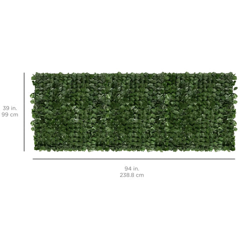 94x39 Faux Ivy Privacy Fence Screen With Realistic Greenery, Lightweight Outdoor Wall Panel for Patio or Garden, top view