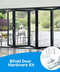 Bifold Door Hardware Repair Kit, 2 Pack For Bi Fold Sliding Closet Doors Replacement Parts, shown with installed doors.