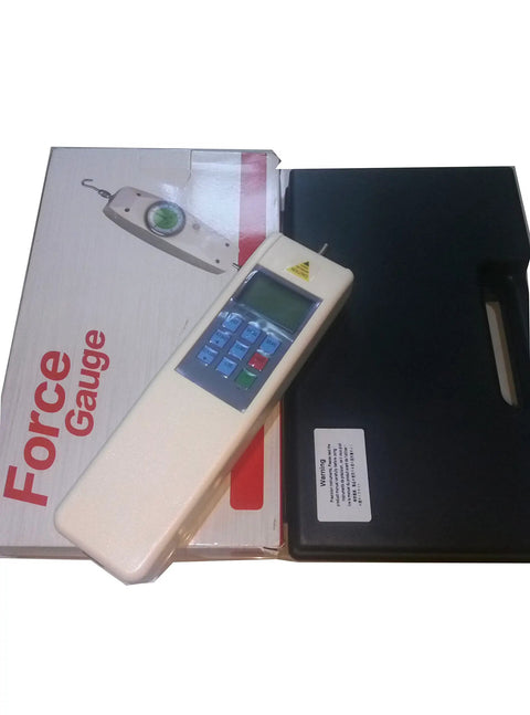 Handy Digital Force Gauge Push And Pull Meter With Inner Sensor 100N 10Kg 22Lb Three Units High Resolution Dynamometer RS232 Output Accurate About Half Percent Workhorse For Lab Workshop And DIY Testing, handheld unit with case