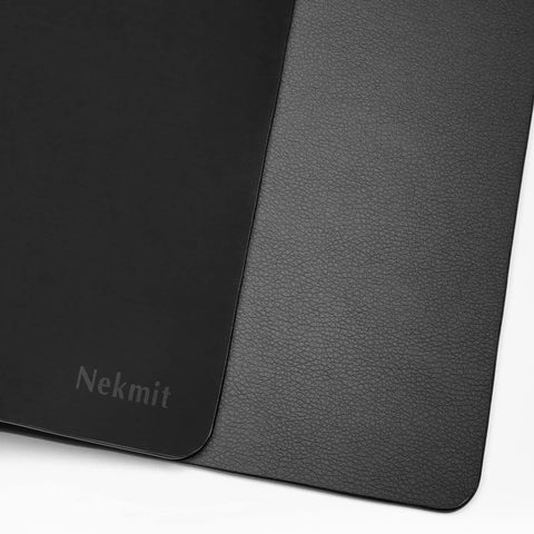 Leather Desk Blotter Pad 17 By 12 Inches Flat Non Slip Waterproof Black With Velvet Back Non Glare Surface