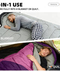 Lightweight Sleeping Bag For Kids And Adults, Ideal For Backpacking And Scouts, Compact Yet Roomy 33 By 86.6 Inches, used as quilt