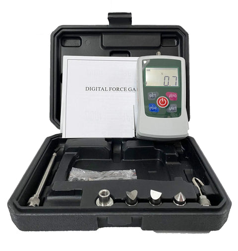 Digital Push And Pull Force Gauge Meter 200N Range 20Kg 45Lb 720Oz in case with accessories and manual
