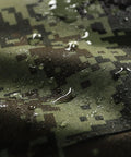 Heavy Duty Waterproof Winch Cover Camo Fits 8500 To 17500 Lb Electric Off Road Truck Hauler Accessory close-up of waterproof material with droplets.
