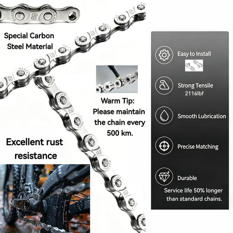 All In One Bike Chain Tool Kit For Six Seven Eight Speed Chains With 126 Link Replacement Chain Breaker And Pliers With Hook Reusable Link Buckle features and specifications diagram