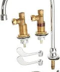 Monterrey Widespread Gooseneck Kitchen Faucet With 8 Inch Reach And 0.5 GPM Low Flow Field Convertible Spout Ceramic Disc Valves