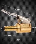 Lock On Air Chuck With Clip For 1/4 Inch Pro Grade Brass Portable Tire Inflator Nozzle Presta Valve Adapter And Tire Chucks