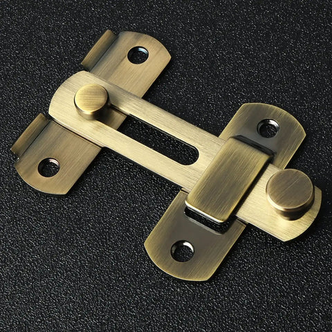 White Stainless Steel Sliding Gate Latch Heavy Duty Door Lock For Wooden Garden Shed Top Shelf Security Hardware Tough As Nails Build close-up view.