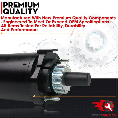 Close-up of 14 Tooth Starter Motor Replaces Cub Cadet 1000 Series And More with premium quality text, gear visible