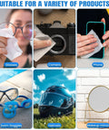 VOISEN lens wipes used on glasses, camera lens, phone screen, swim goggles, helmet visor, makeup mirror.