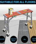 Five Inch Scaffolding Wheels, Scaffold Caster Set Of Four placed on various floor types including concrete, tile, and wood.