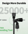 50 Foot Indoor Outdoor Extension Cord 3 Prong SJTW Weatherproof Black ETL Listed 125V 13A 1625W 16 AWG flex test