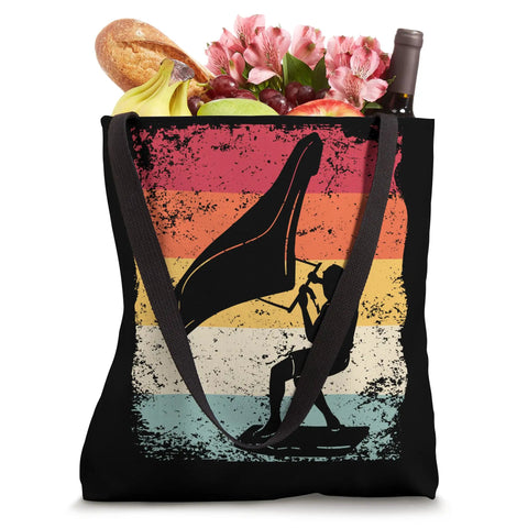 Retro Wing Foil Wingsurfing Tote Bag For Men And Fans Dope Vintage Wingboarding Gear Carrier With groceries inside