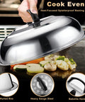 All In One Flat Top Griddle Accessories Kit With Enlarged Spatulas Burger Press Basting Cover on grill with vegetables