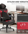 Comfy Ergonomic Gaming Chair With 4D Armrests High Back Office Chair With Headrest And Lumbar Support Tilt Rocker Recliner