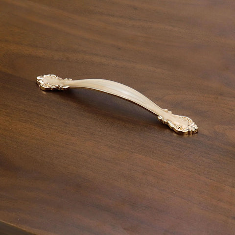 10 Pcs Vintage 6 Inch Amber Drawer Handles With 3.78 Inch Center-To-Center on wooden surface