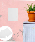 12 Piece Vinyl Patch Kit For Wall Repair Self Adhesive Patches For Cracks Holes And Blemishes installed on wall with plant pot nearby