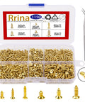 Gold Plated M2 And M3 Tiny Screws Kit Pro Grade 1150Pcs Self Tapping Phillips Flat Head Screws Carbon Steel 6 Sizes Box