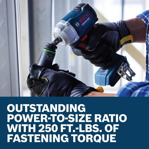 Straight Fire 18V Brushless Half Inch Mid Torque Impact Wrench pumping Four Hundred Ten Foot Pounds Of Raw Breakaway Grunt in action with socket.