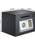 Heavy Duty Depository Safe With Front Slot Cash Drop Box Featuring LED Keypad And Wall Or Floor Mount For Home Or Business Security And Easy Cash Drops, 13.75 x 9.75 x 9.75 steel safe