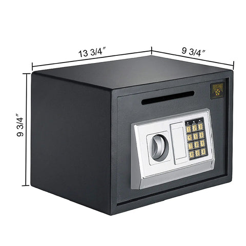 Heavy Duty Depository Safe With Front Slot Cash Drop Box Featuring LED Keypad And Wall Or Floor Mount For Home Or Business Security And Easy Cash Drops, 13.75 x 9.75 x 9.75 steel safe