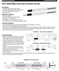 Diagram showing assembly of Gold Traditional Fountain Pen Woodturning Kit For DIY Lathe Project With PK10 FP2 Hardware Pen Parts