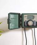 Easy Set Logic 12 Zone Outdoor Sprinkler Timer With Locking Cabinet For Indoor Outdoor Installations Waterproof Irrigation Controller mounted on wall