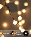 Warm White LED Globe String Lights For Indoor Decor Create Cozy Vibes With Tiny Glass Orbs, glowing warm white, 100 LED bulbs