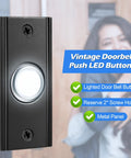Lighted Metal Door Bell Push Button For Home And Garage Vintage Style LED Door Bell Button Wall Mounted Door Bell Switch