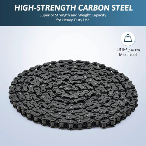 Heavy Duty Number 41 Roller Chain, 10 Foot Gate Opener Chain Extension, carbon steel coiled and ready for automatic sliding gates.